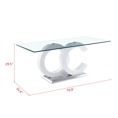 MDF #2 Dining Table - Tempered Glass