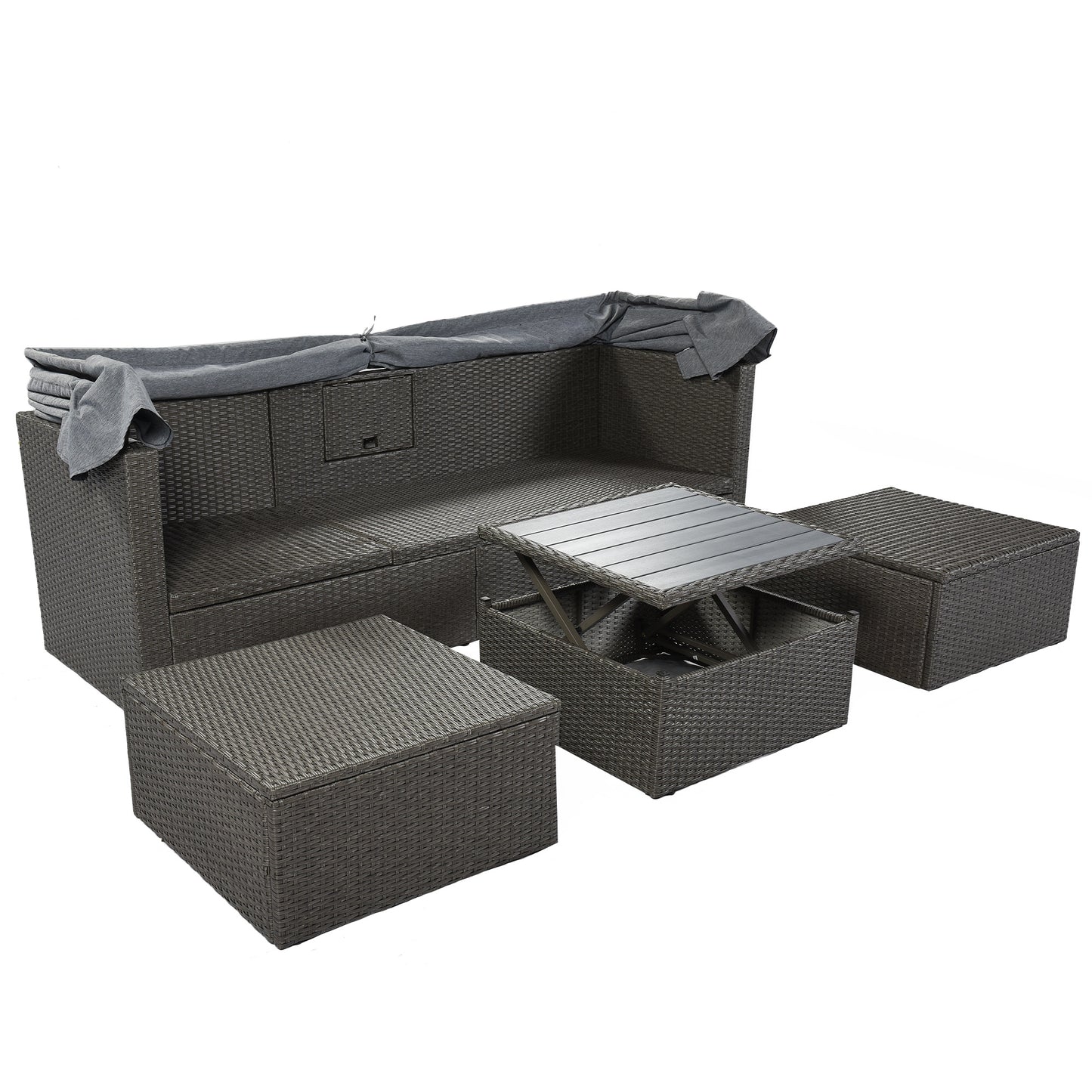 betty rectangle daybed with retractable canopy