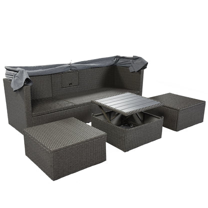 Betty Rectangle Daybed with Retractable Canopy
