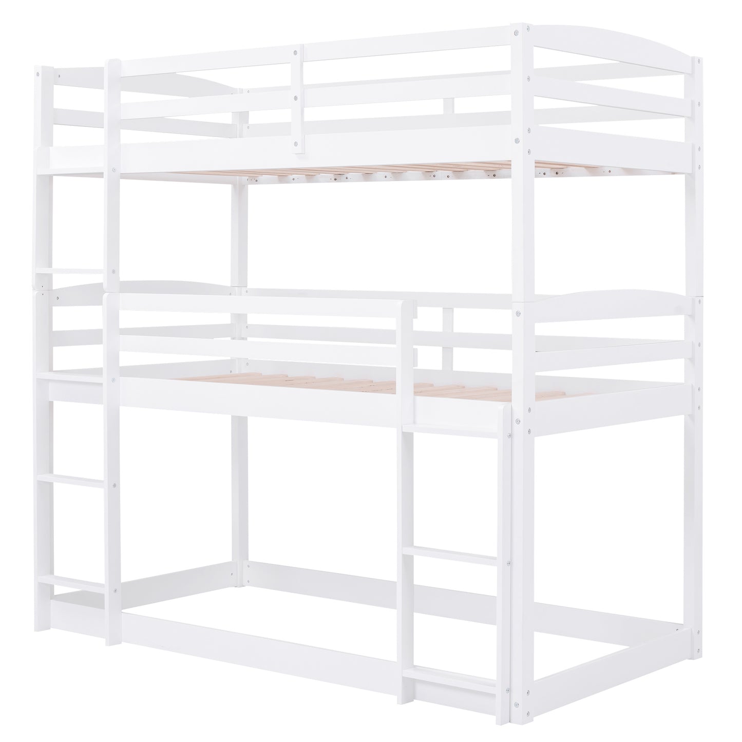 twin over twin over twin triple bunk bed,white
