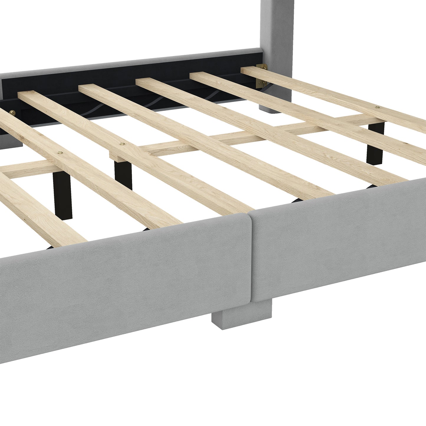 holly upholstery platform bed with storage headboard and footboard