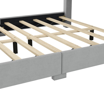 Holly Upholstery Platform Bed with Storage Headboard and Footboard