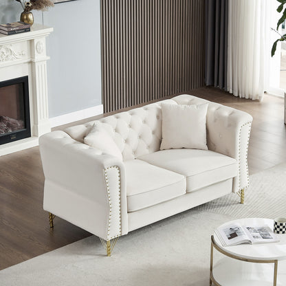 3-seater + 2-seater Combination Sofa Tufted with 4 Pillows