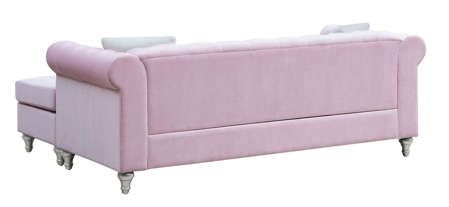 raisa sofa chaise, pink