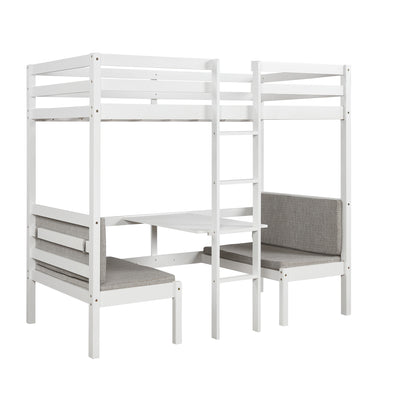 Functional Loft Bed Twin Size,White