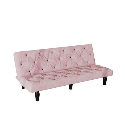 66" Pink Velvet Sofa Bed