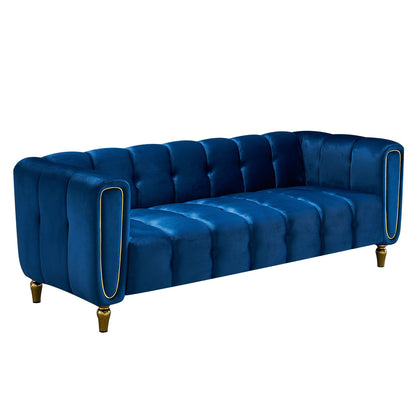 Dani Modern Velvet Sofa, Blue