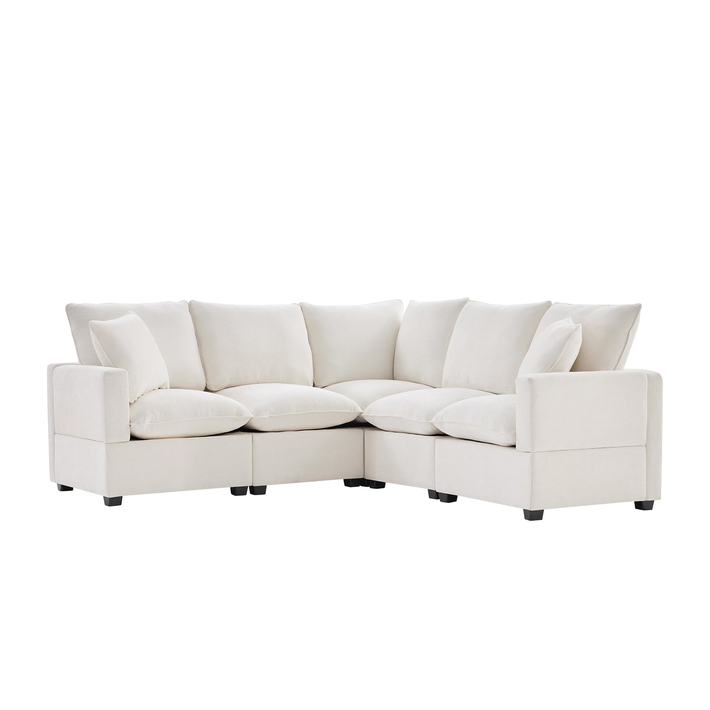 chenille sectional couch set with 2 pillows included