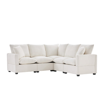 Chenille Sectional Couch Set with 2 Pillows Included