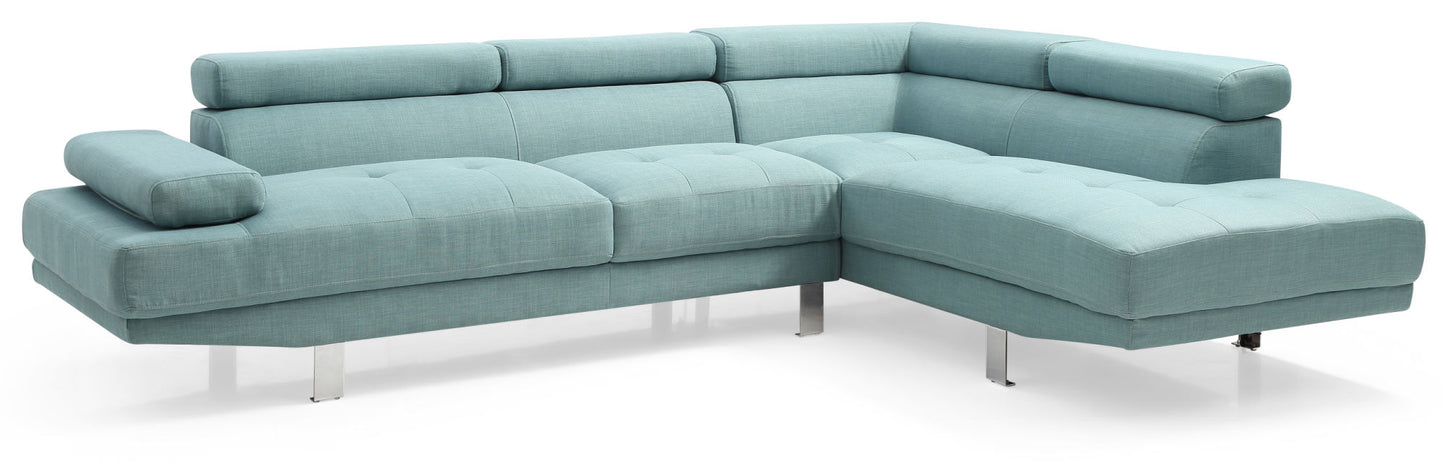 derek sectional, teal
