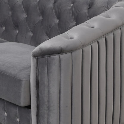 Mid Century Velvet Upholstered Sofa