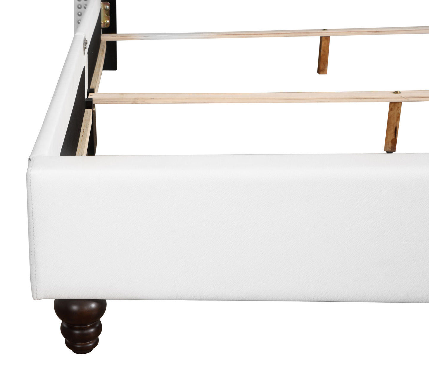 julie upholstered bed , white
