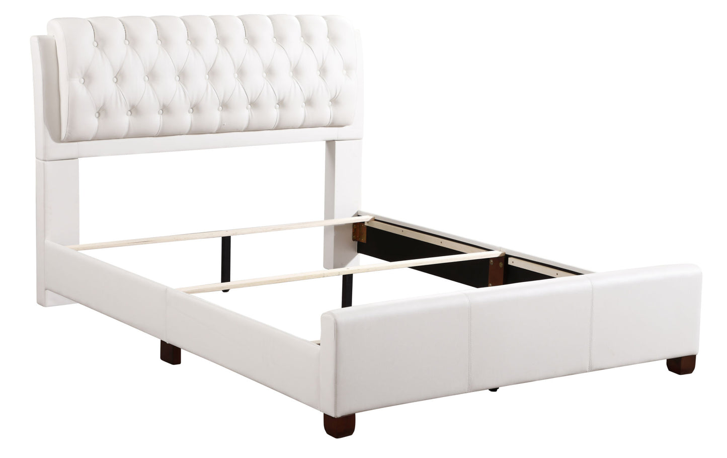 marilla upholstered  bed, white