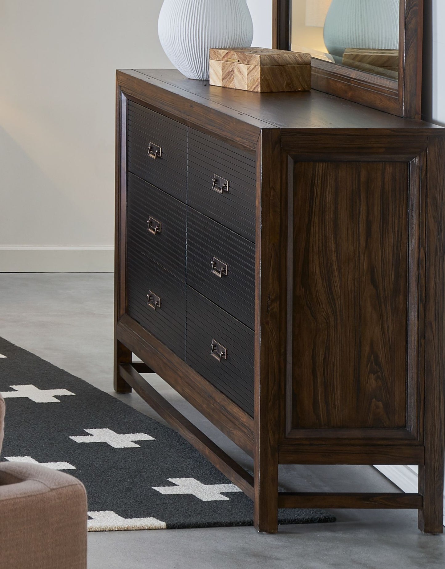 bridgevine home branson 6-drawer dresser, no assembly required, two-tone finish