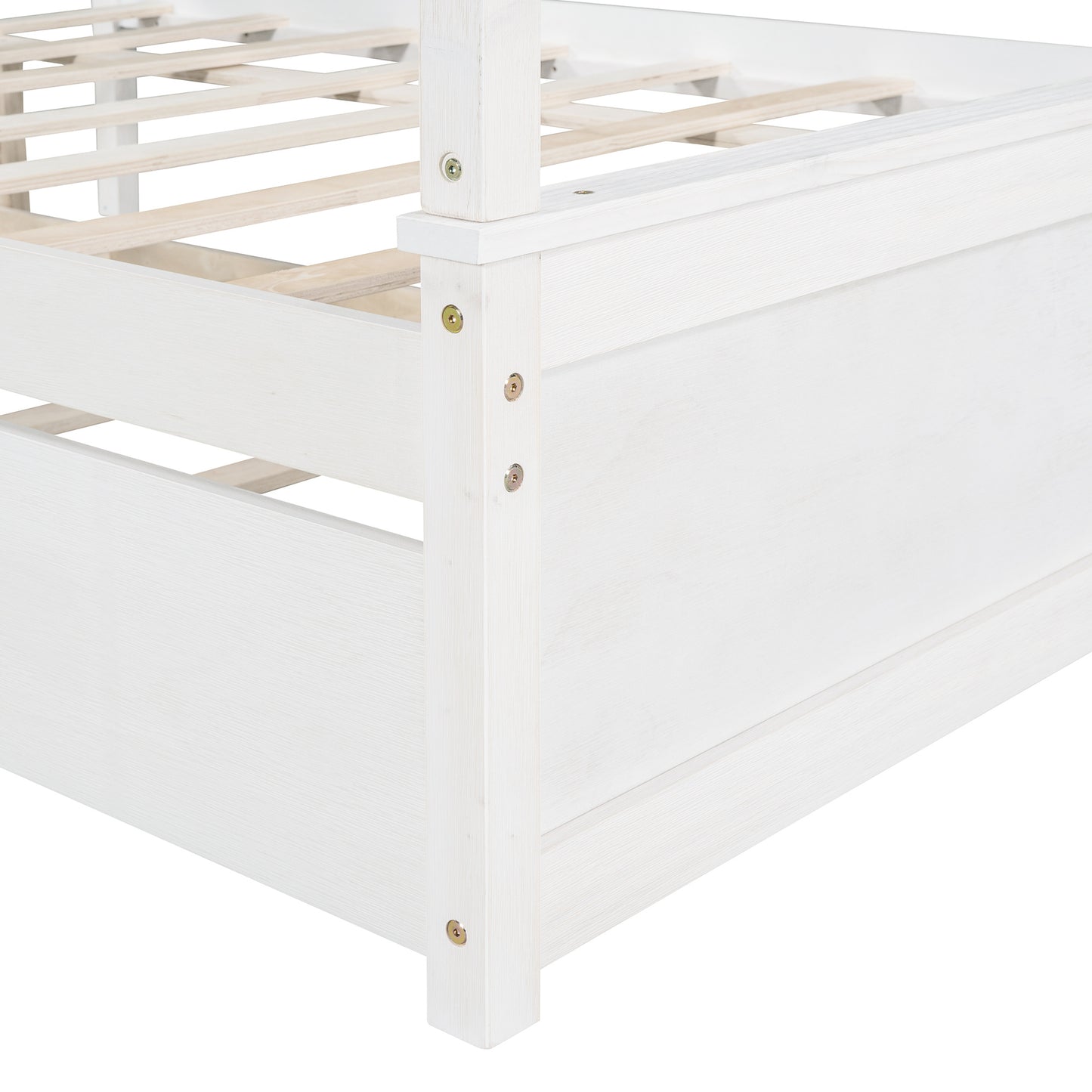 wood canopy bed with trundle