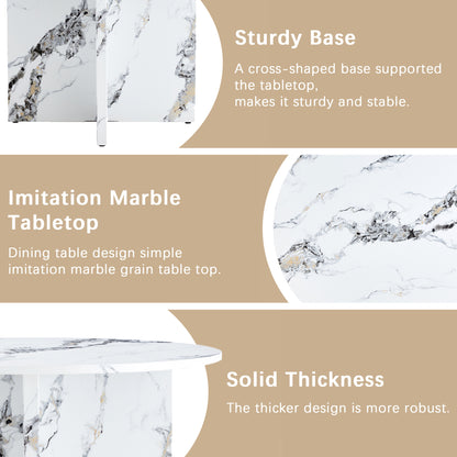 Faux Marble Round Dining Table