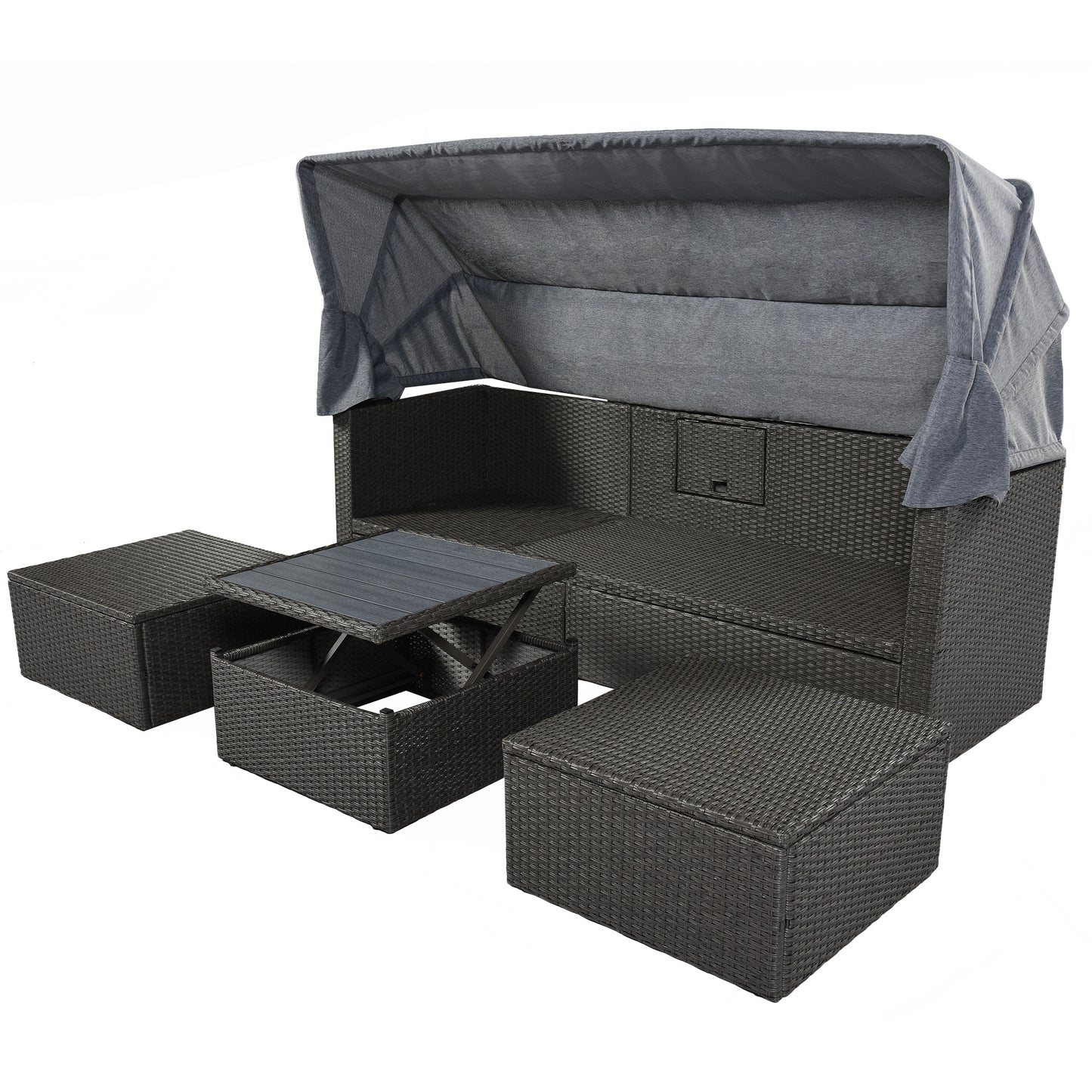 betty rectangle daybed with retractable canopy