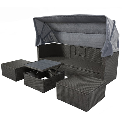 Betty Rectangle Daybed with Retractable Canopy