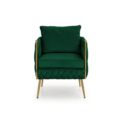 Fiona Fluffy Tufted Upholstered Sofa Set, Green Velvet