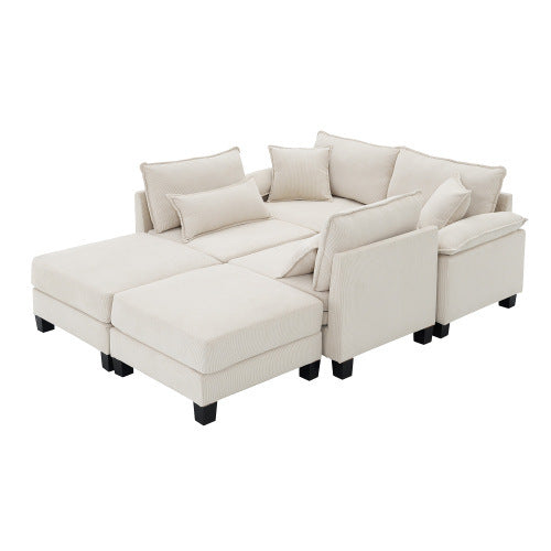 emily u shaped couch with armrest bags