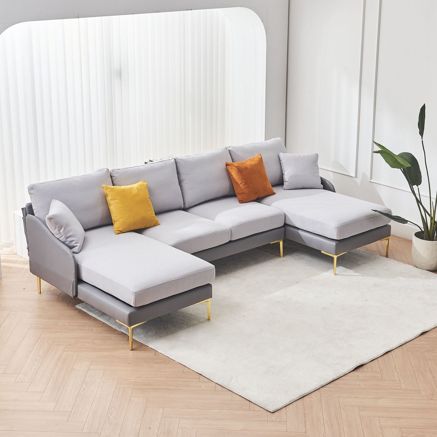holly comfy sectional, double grey