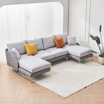 Holly Comfy Sectional, Double Grey