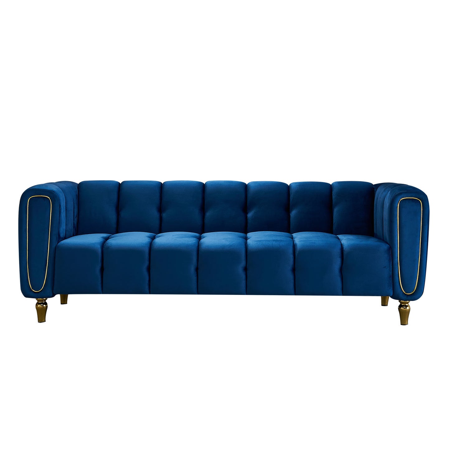 dani modern velvet sofa, blue