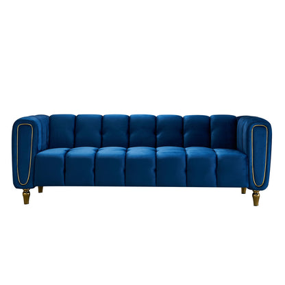 Dani Modern Velvet Sofa, Blue