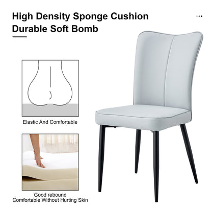 Modern Leather Dining Chairs Set of 4 Chairs, White