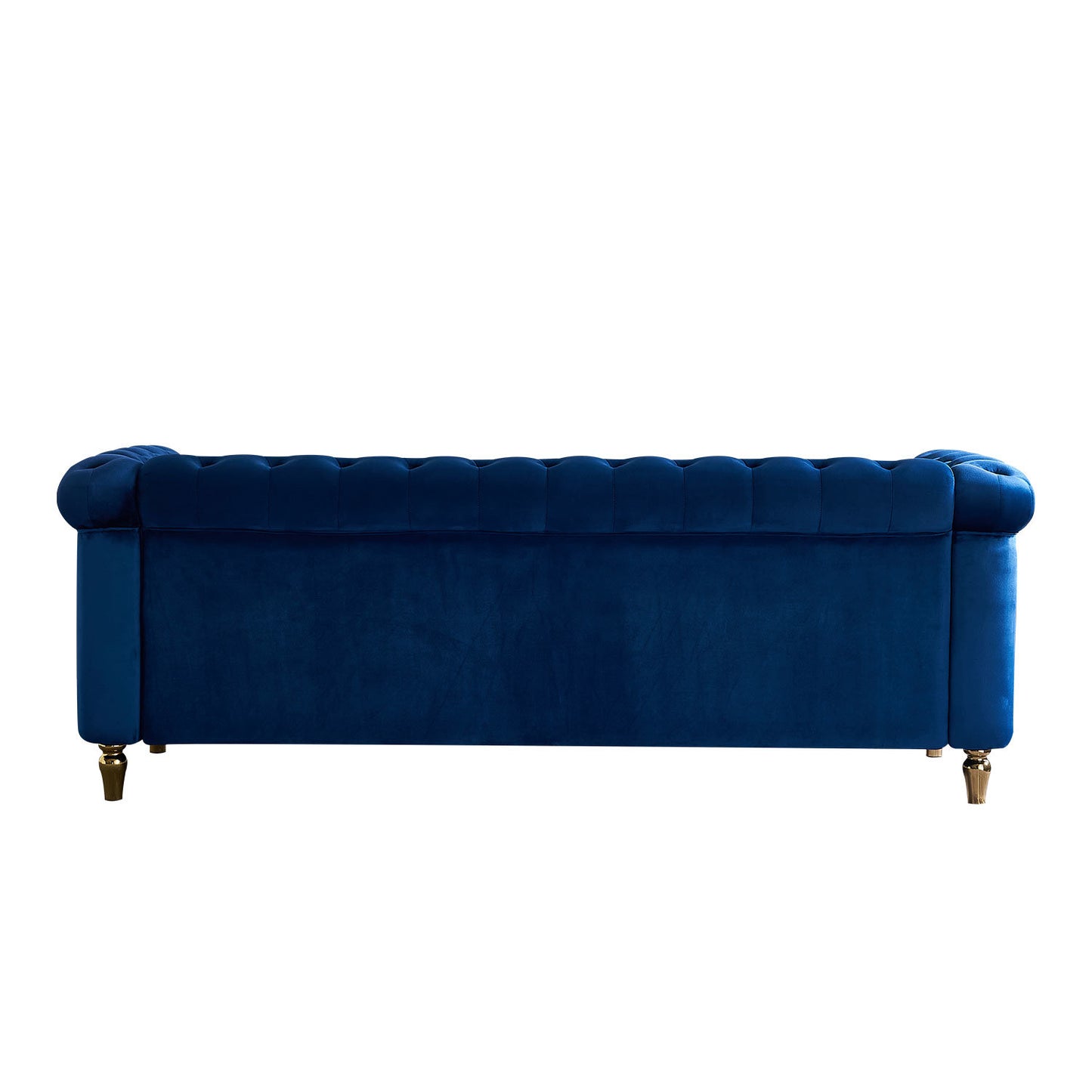 chesterfield velvet sofa, blue
