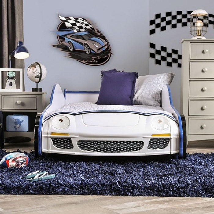police car twin bed, blue