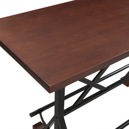 5-Piece Dining Table Set, 59" Wooden