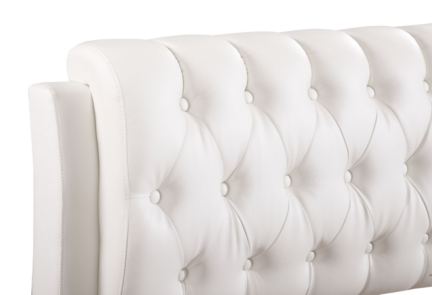 marilla upholstered  bed, white
