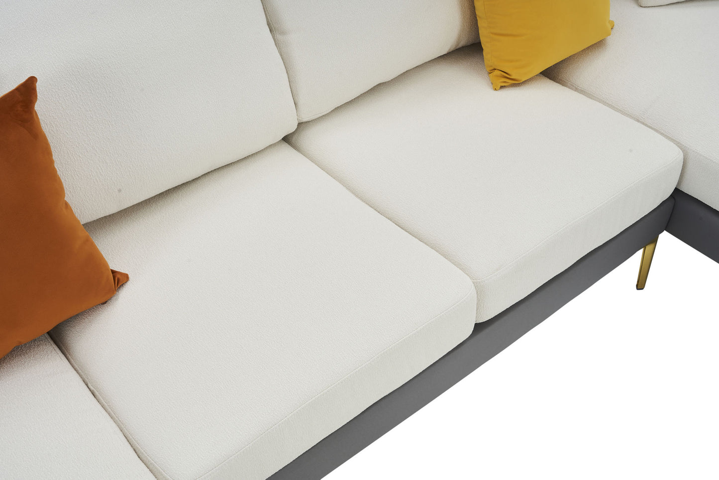 holly comfy sectional, gray+white