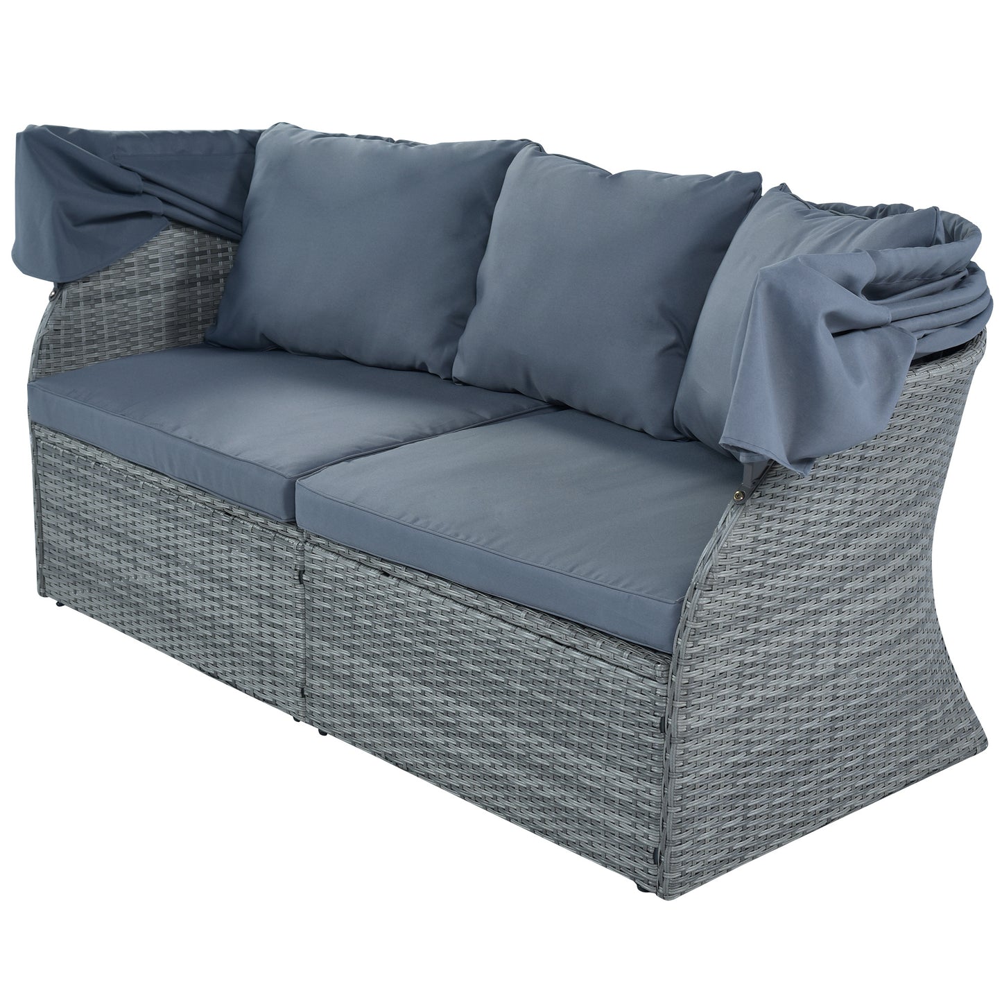 daybed/sunbed with retractable canopy set