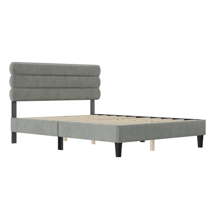 Rudy Queen Bed Frame with Headboard, Grey