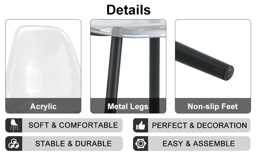6-piece dining set- transparent tempered glass