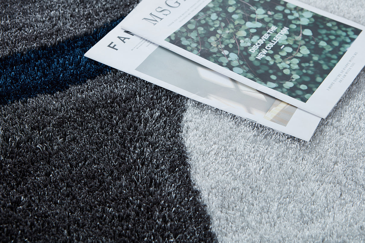 "aria collection" soft pile hand tufted shag area rug