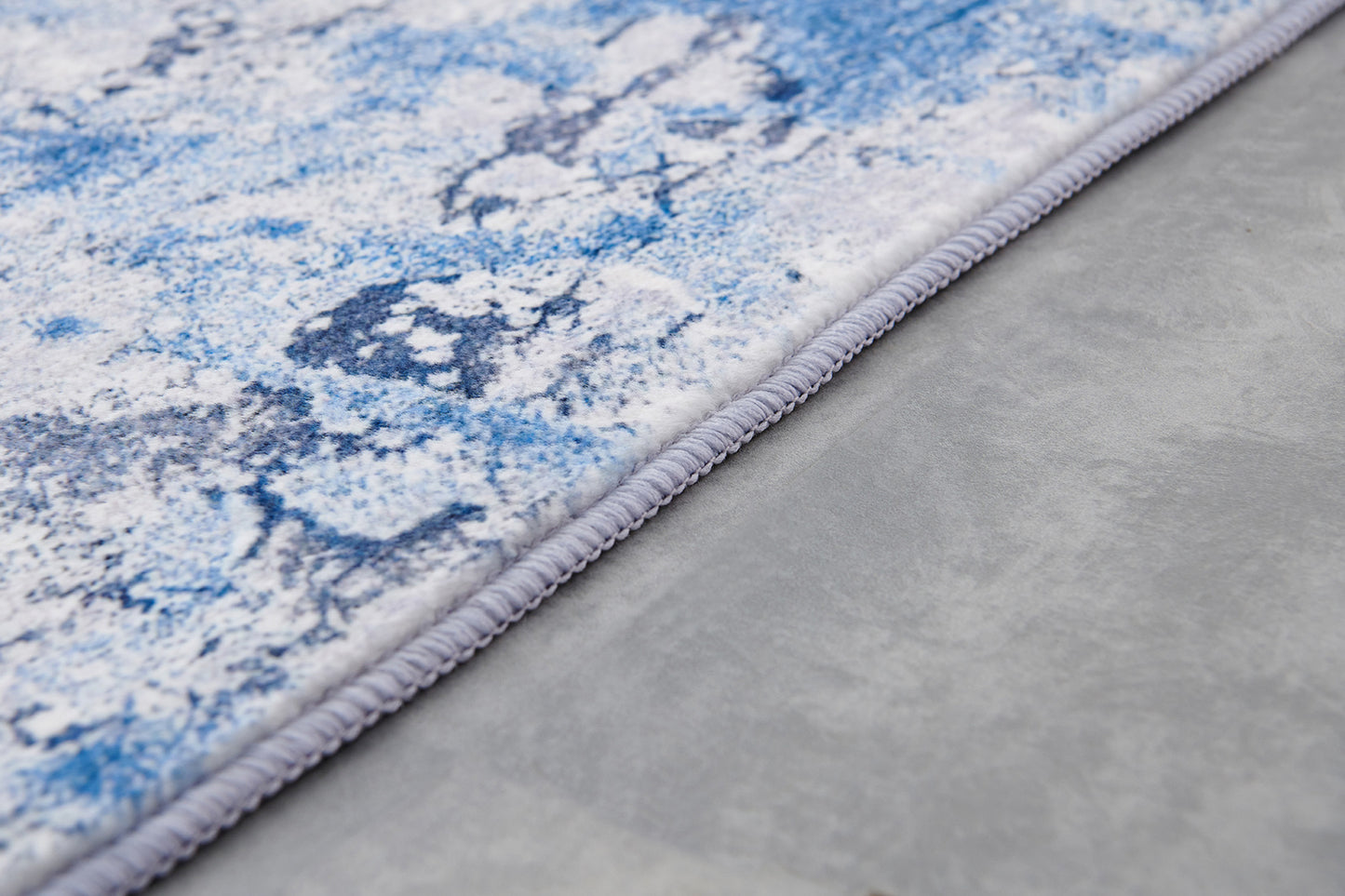 zara collection abstract design silver blue machine washable super soft area rug