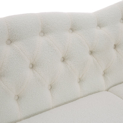 Carla Upholstered Sofa ,White.