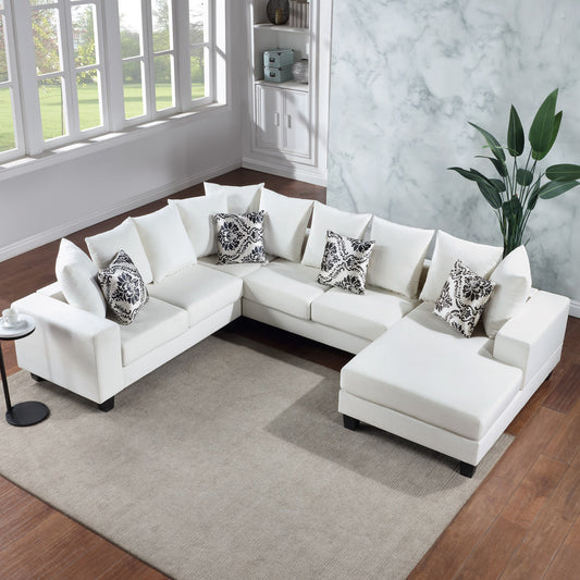 Elegant Velvet Corner Couch with Lots of Pillows