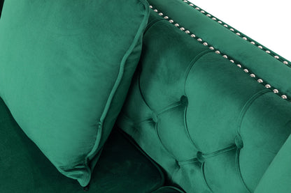 Ryan Reversible Sectional Sofa Chaise, Green Velvet