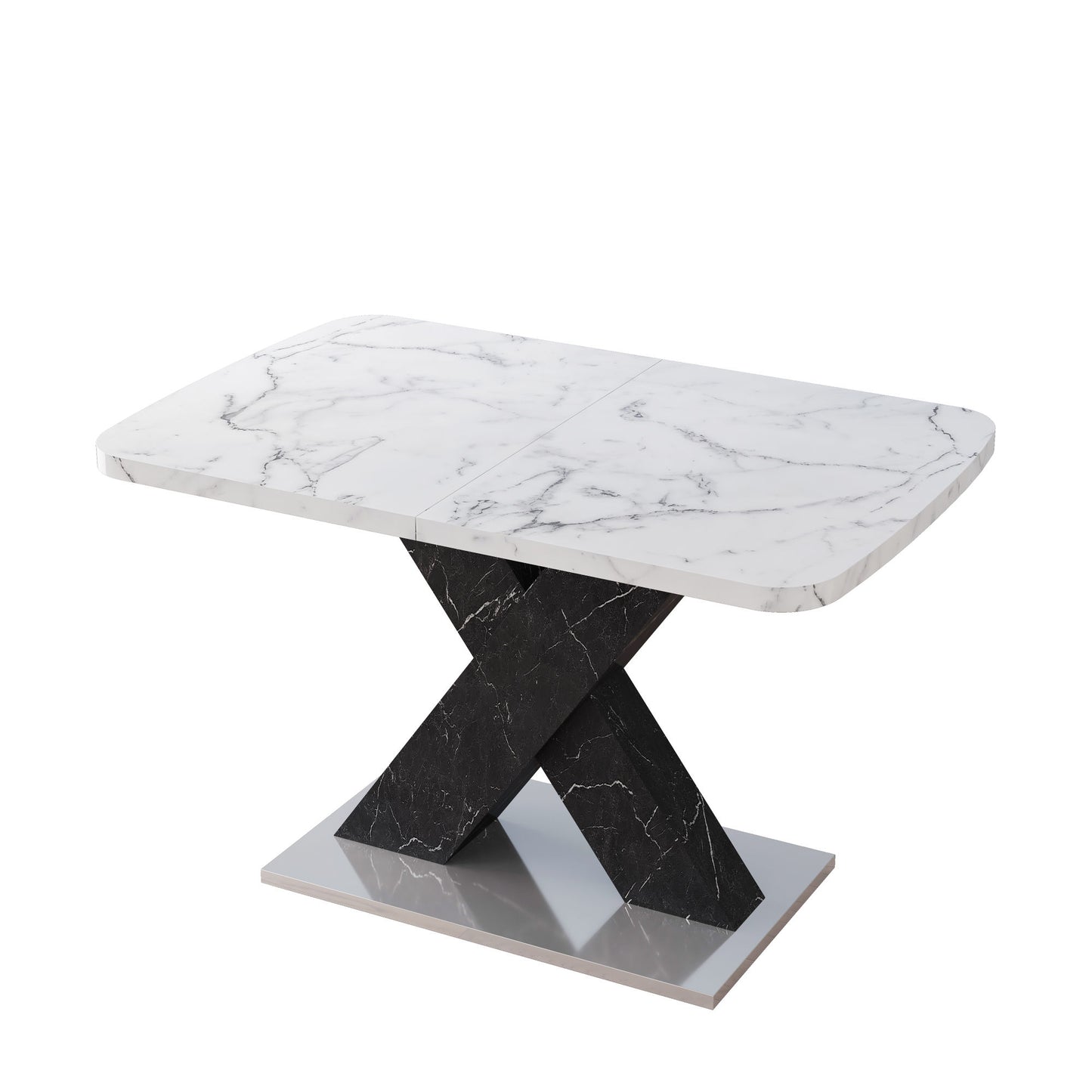 lux extendable marble square dining table