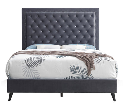 Alba Upholstered Bed, Grey