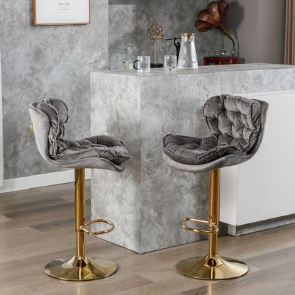 Swivel Bar Stools Set of 2, Grey