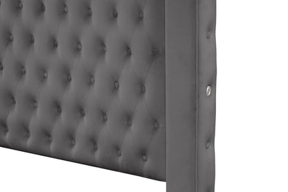 Monica luxurious Four-Poster Full Bed Made with Wood in Gray