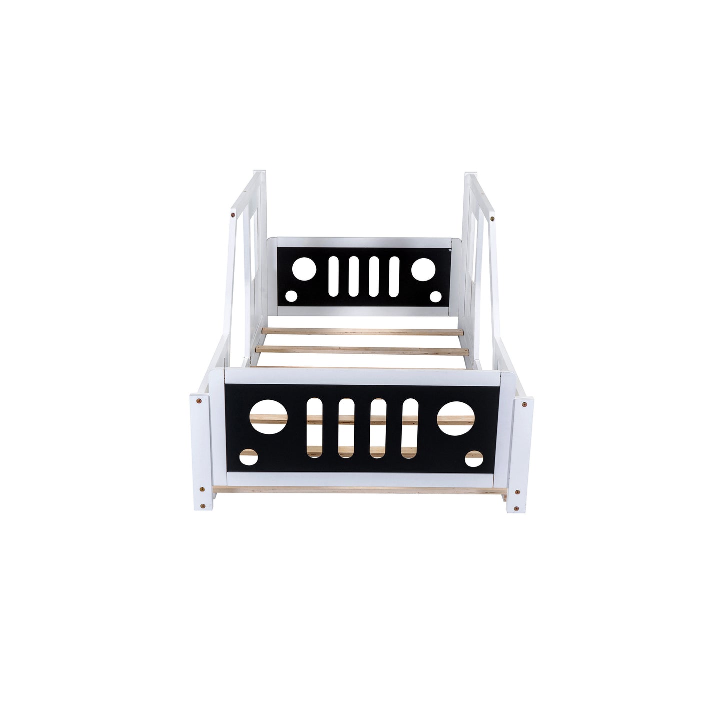 twin size classic car-shaped platform bed with wheels