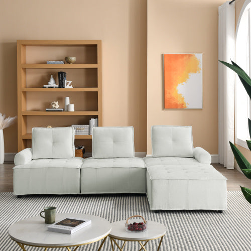 chenille l-shape modular sectional sofa