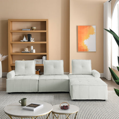 Chenille L-Shape Modular Sectional Sofa