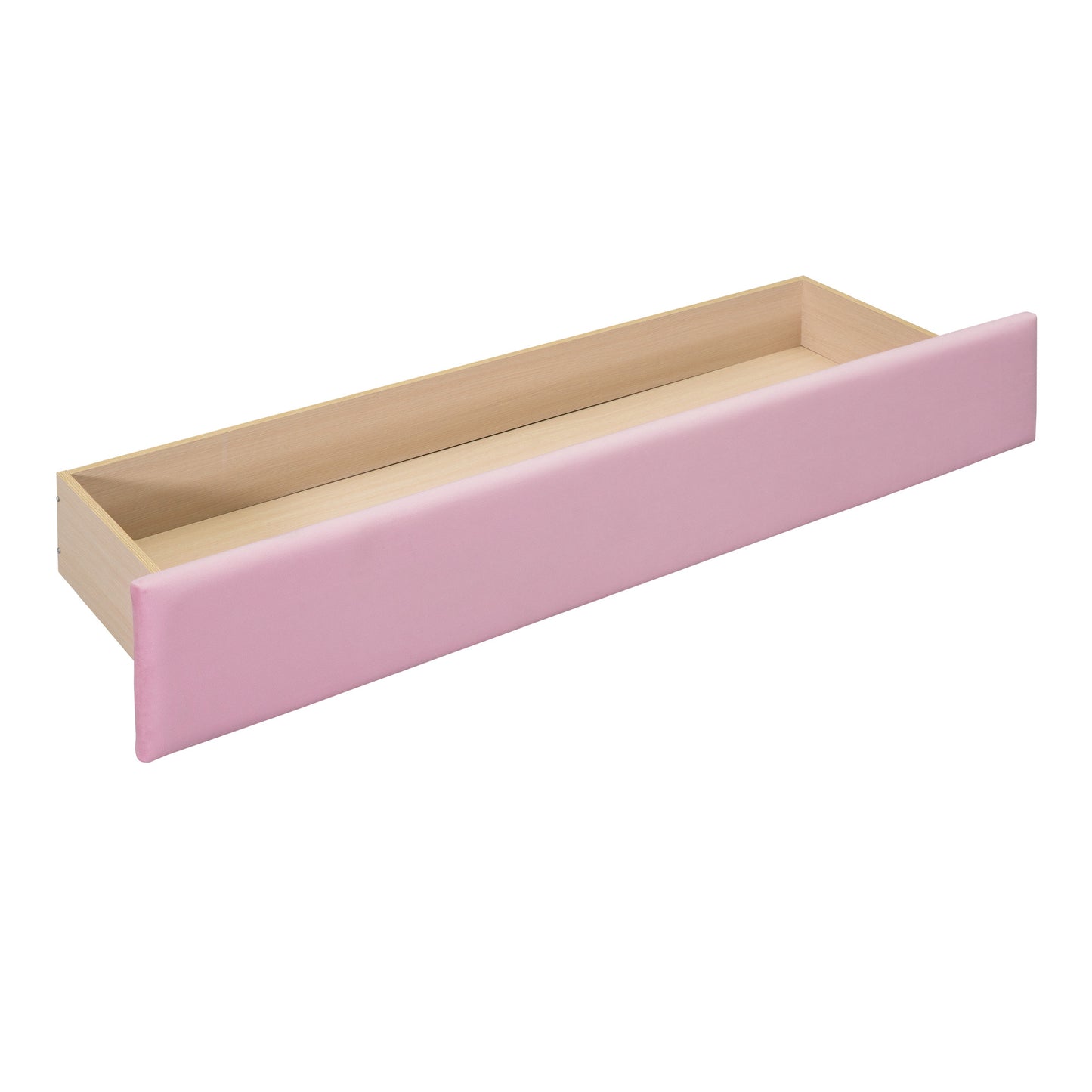 velvet upholstered storage bed with a big drawer - pink